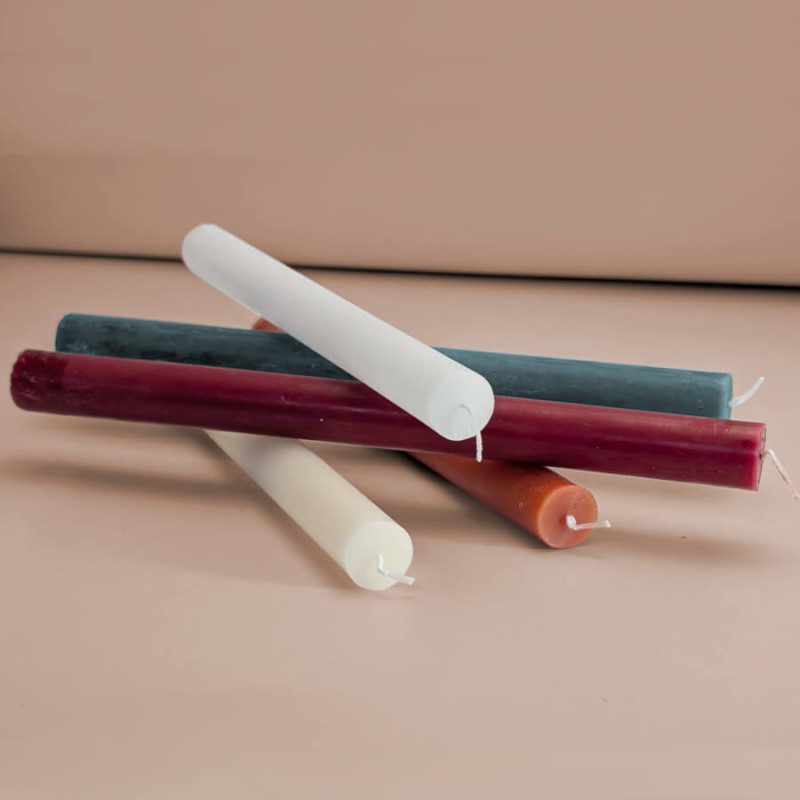 Bougie chandelle Rouge sangria - H25 cm - Lot de 3 | Deco-Delight.com