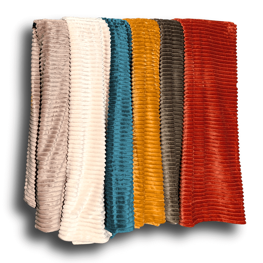 Plaid côtelé 130x170 cm couleur Camel | Deco-Delight.com