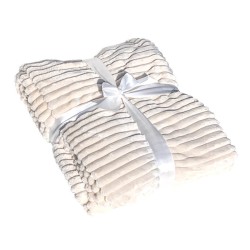 Plaid côtelé 130x170 cm couleur Crème | Deco-Delight.com