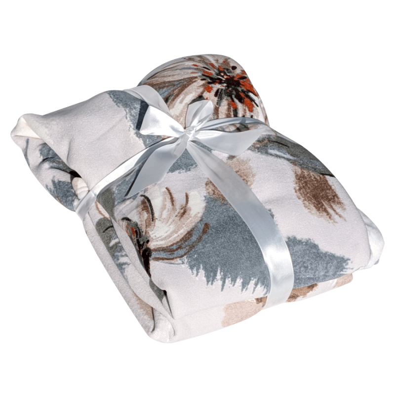 Plaid fleuri doux 130x170 cm imprimé floral | Deco-Delight.com