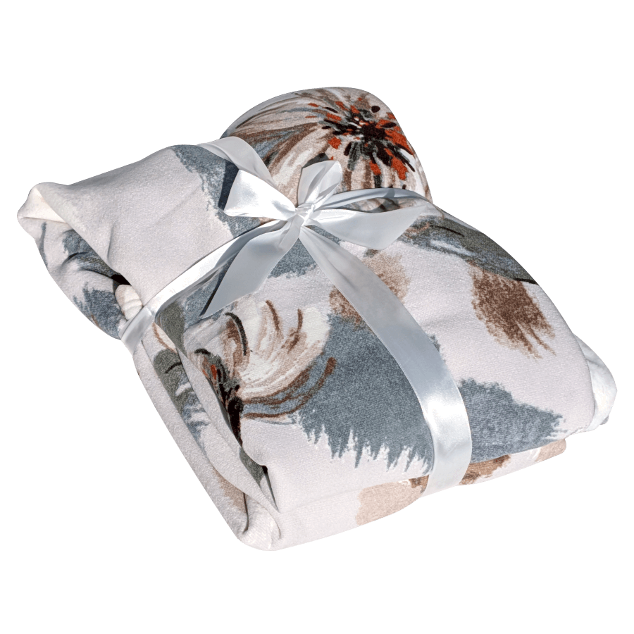 Plaid fleuri doux 130x170 cm imprimé floral | Deco-Delight.com