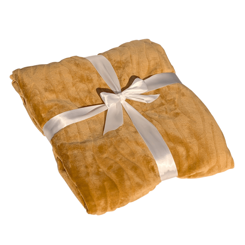 Plaid Doux 130x170 cm Ocre Doré | Deco-Delight.com