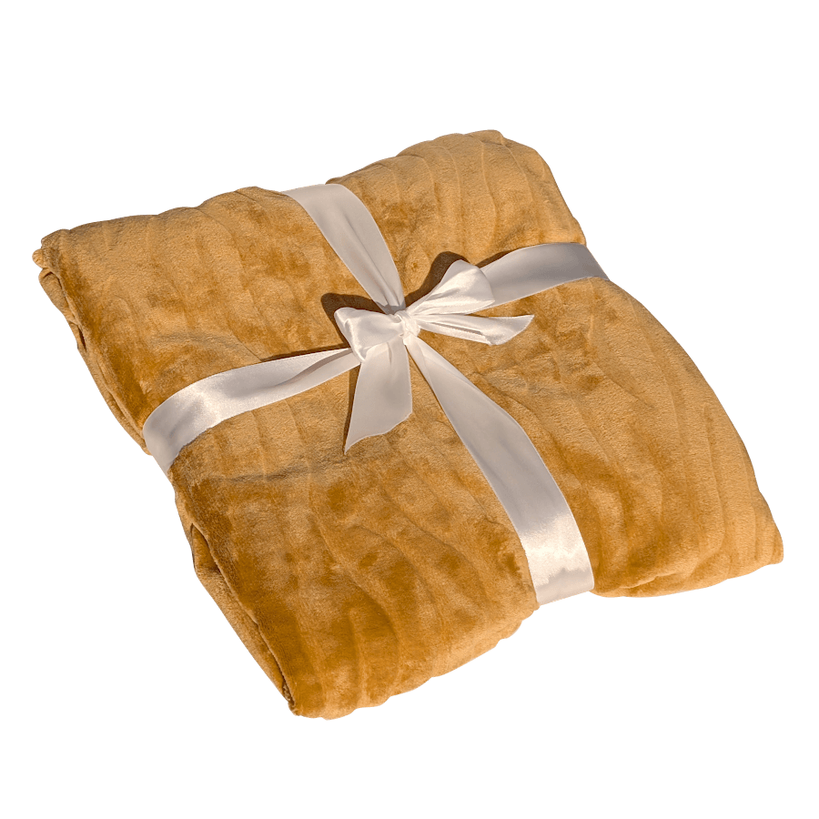 Plaid Doux 130x170 cm Ocre Doré | Deco-Delight.com