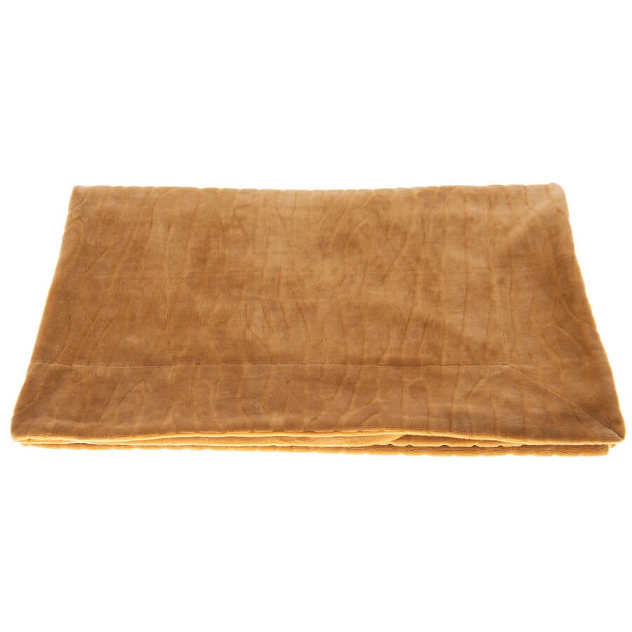 Plaid Doux 130x170 cm Ocre Doré | Deco-Delight.com