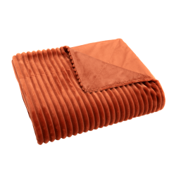 Plaid côtelé 130x170 cm couleur Terracotta | Deco-Delight.com