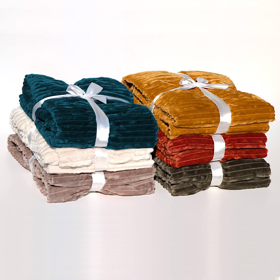 Plaid côtelé 130x170 cm couleur Terracotta | Deco-Delight.com