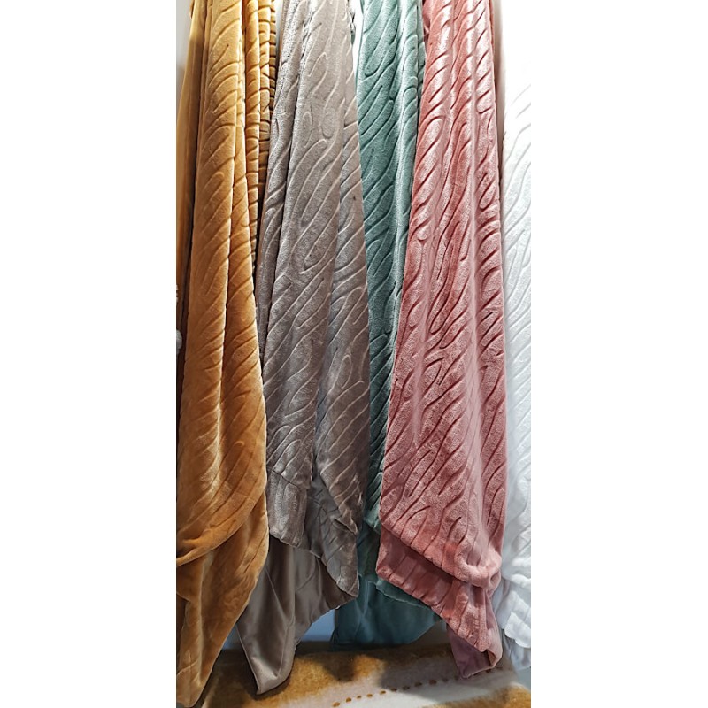 Plaid Doux 130x170 cm Ocre Doré | Deco-Delight.com