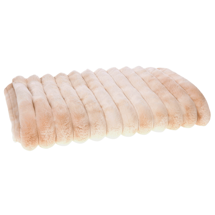 Plaid chaud à larges côtes 130x170 cm Crème | Deco-Delight.com