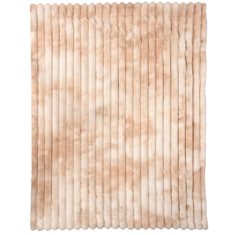 Plaid chaud à larges côtes 130x170 cm Crème | Deco-Delight.com