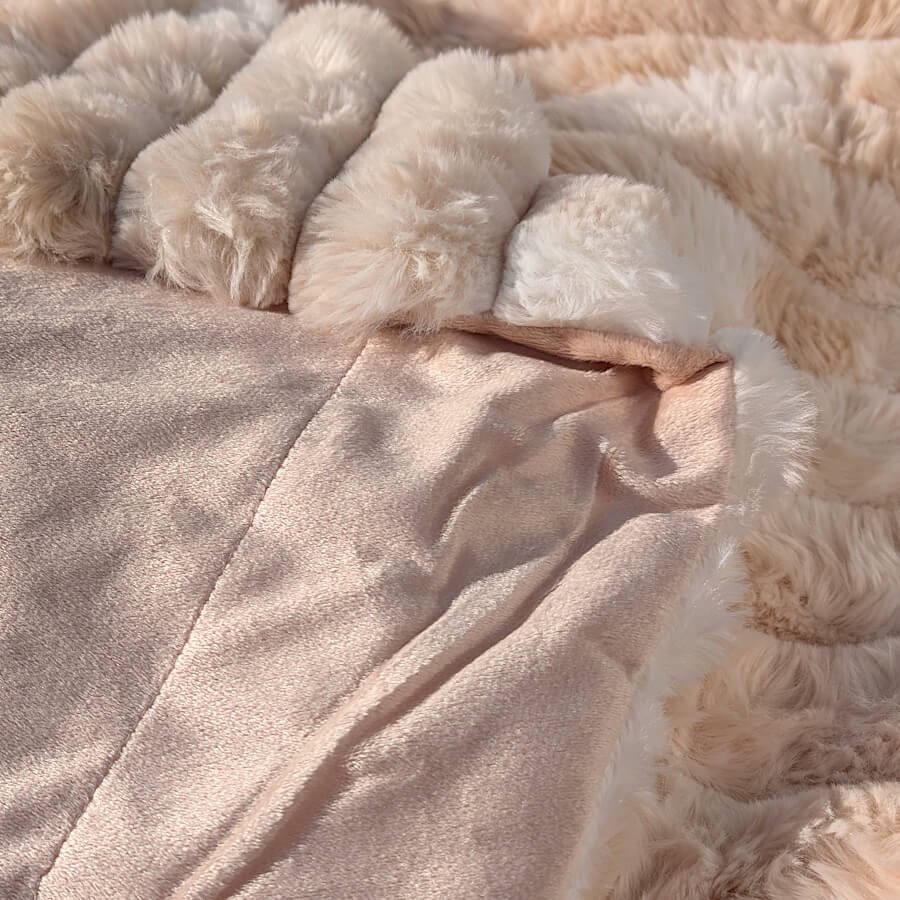 Plaid chaud à larges côtes 130x170 cm Crème | Deco-Delight.com