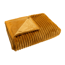 Plaid côtelé 130x170 cm couleur Camel | Deco-Delight.com