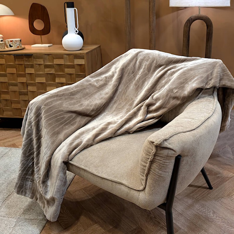 Plaid Doux 130x170 cm Taupe | Deco-Delight.com
