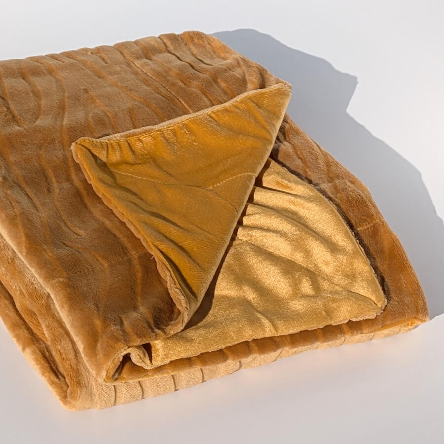 Plaid Doux 130x170 cm Ocre Doré | Deco-Delight.com