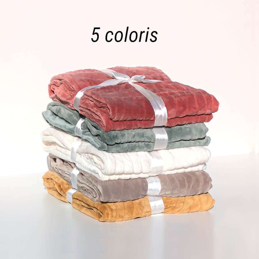 Plaid Doux 130x170 cm Ocre Doré | Deco-Delight.com