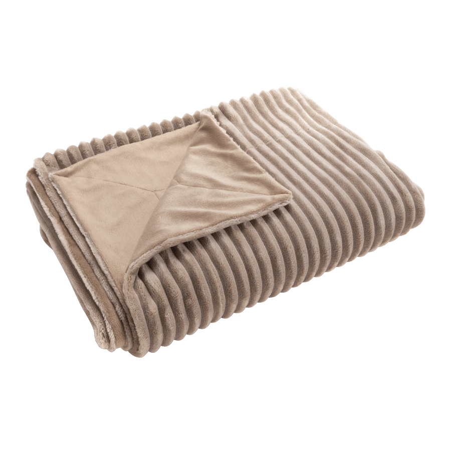Plaid côtelé 130x170 cm couleur Taupe | Deco-Delight.com