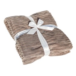 Plaid côtelé 130x170 cm couleur Taupe | Deco-Delight.com