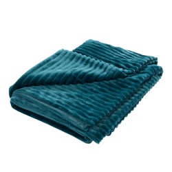 Plaid côtelé 130x170 cm couleur Bleu canard | Deco-Delight.com