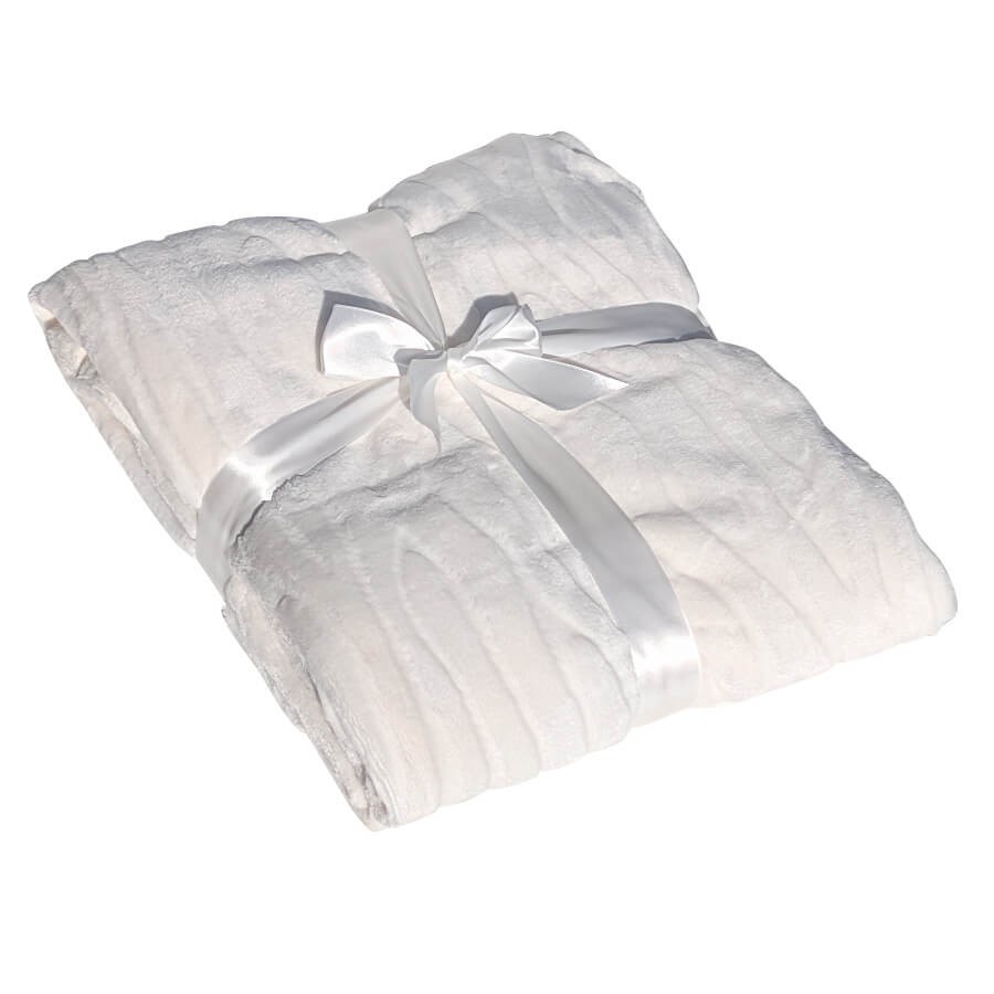 Plaid doux 130x170 cm couleur Ivoire | Deco-Delight.com