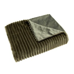 Plaid côtelé 130x170 cm couleur Kaki | Deco-Delight.com