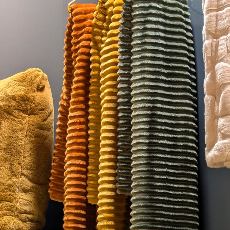 Plaid côtelé 130x170 cm couleur Kaki | Deco-Delight.com