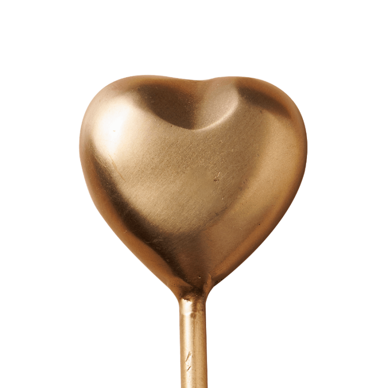 Crochet Cœur en laiton doré & céramique rouge H9 cm | Deco-Delight.com