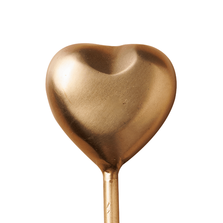 Crochet Cœur en laiton doré & céramique rouge H9 cm | Deco-Delight.com