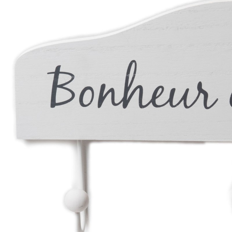 Patère murale Bonheur en famille blanche L37 cm | Deco-Delight.com