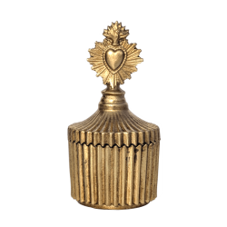 Boîte en résine ex-voto Cœur Sacré doré H13 cm | Deco-Delight.com