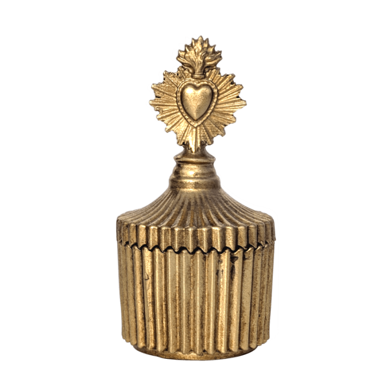 Boîte en résine ex-voto Cœur Sacré doré H13 cm | Deco-Delight.com