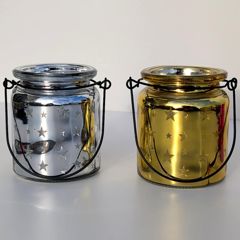 Photophore étoile en verre brillant  | Deco-Delight.com