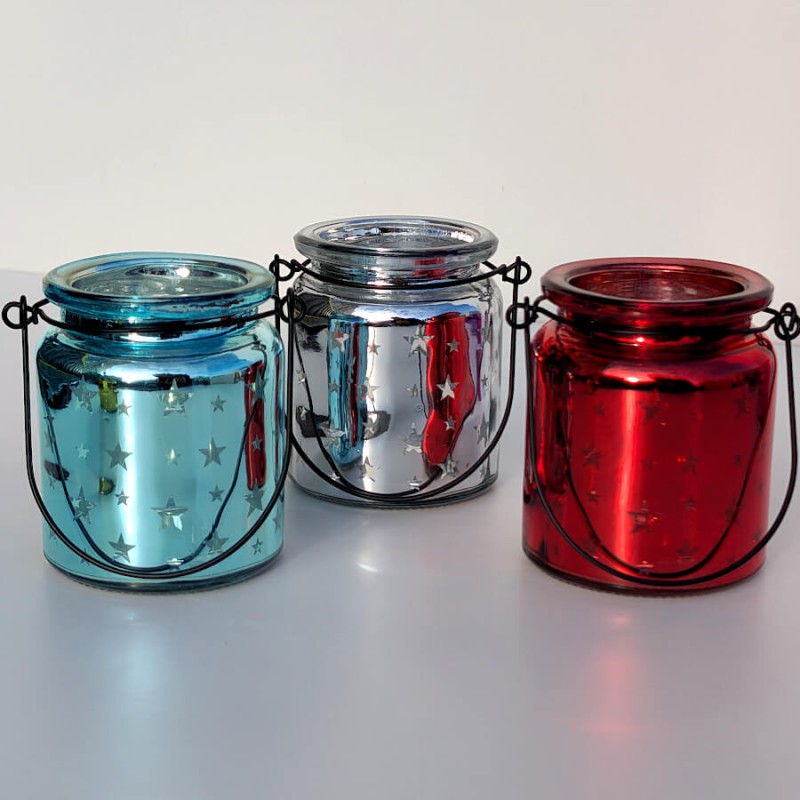 Photophore étoile en verre brillant  | Deco-Delight.com