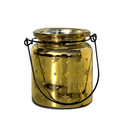 Photophore étoile en verre brillant  | Deco-Delight.com