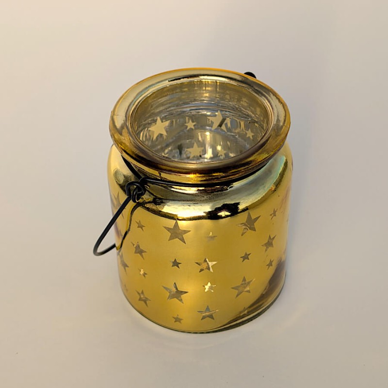 Photophore étoile en verre brillant  | Deco-Delight.com