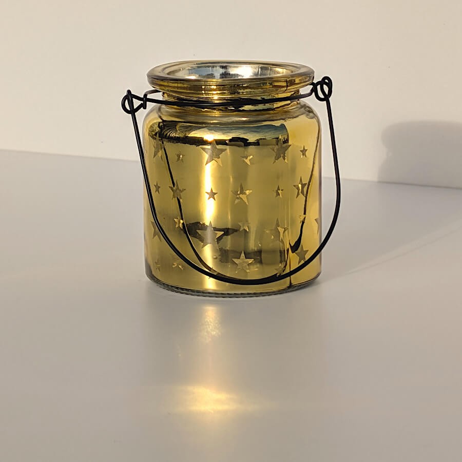 Photophore étoile en verre brillant  | Deco-Delight.com