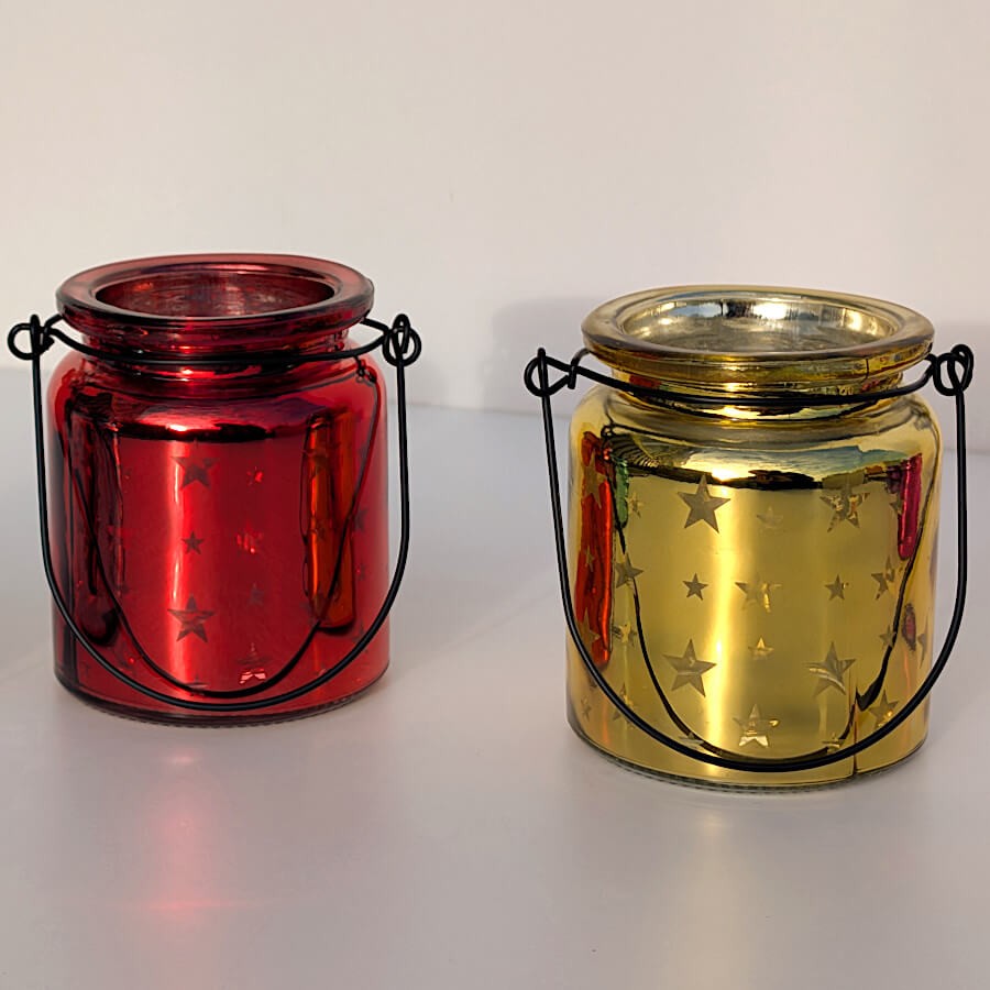 Photophore étoile en verre brillant  | Deco-Delight.com