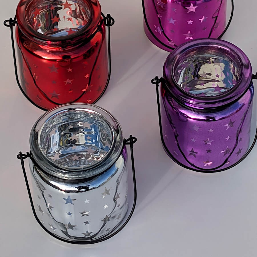 Photophore étoile en verre brillant  | Deco-Delight.com