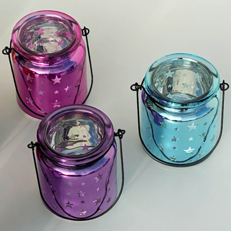 Photophore étoile en verre brillant  | Deco-Delight.com