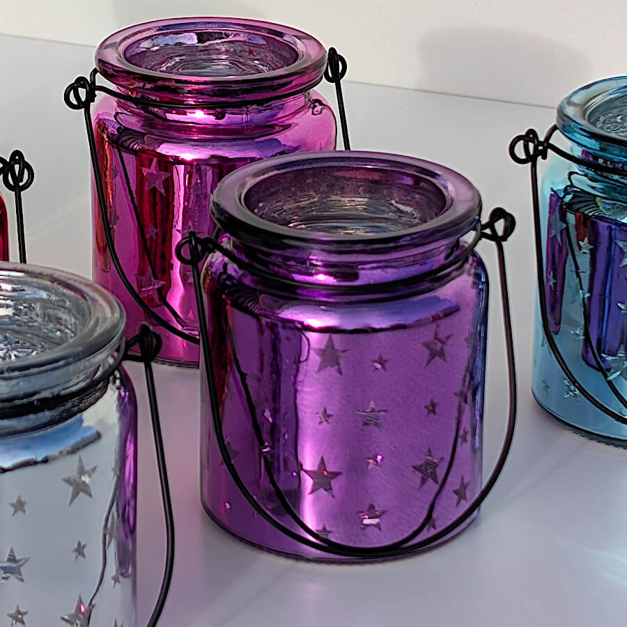 Photophore étoile en verre brillant  | Deco-Delight.com