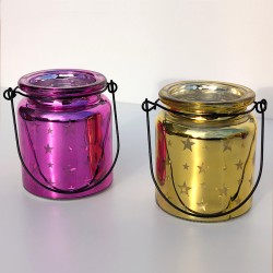 Photophore étoile en verre brillant  | Deco-Delight.com