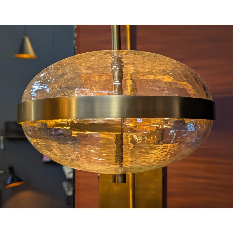 Applique Murale Globe Laiton Brossé & Verre Texturé | Deco-Delight.com