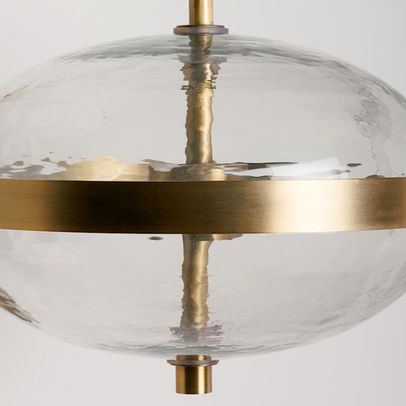 Applique Murale Globe Laiton Brossé & Verre Texturé | Deco-Delight.com