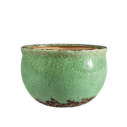 Cache-pot vert d’eau céramique H12  | Deco-Delight.com