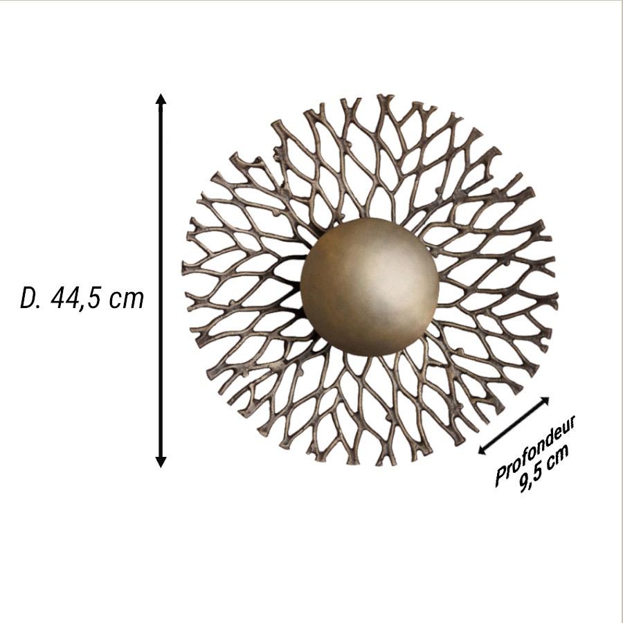 Applique Murale Sculpturale Branche Métal D43 cm | Deco-Delight.com