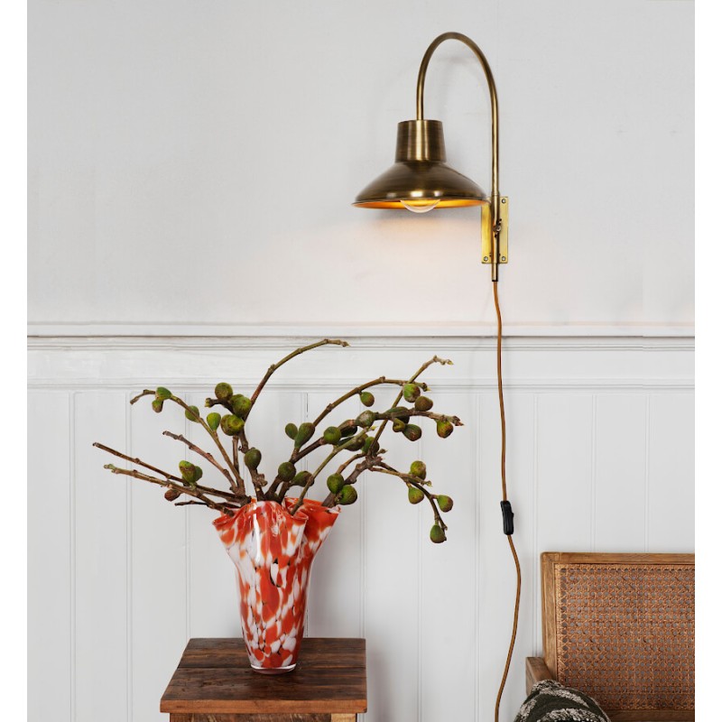 Applique Murale Laiton Industriel Cloche H47 cm | Deco-Delight.com