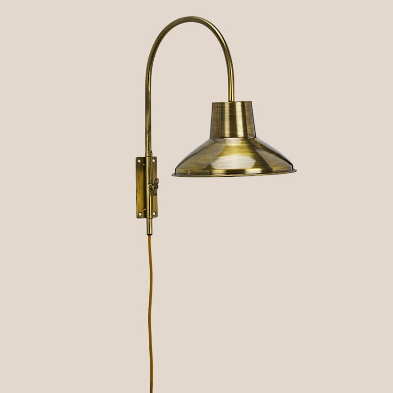 Applique Murale Laiton Industriel Cloche H47 cm | Deco-Delight.com