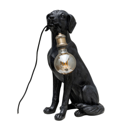 Lampe à Poser Chien en Résine Noire Abby H50 cm | Deco-Delight.com