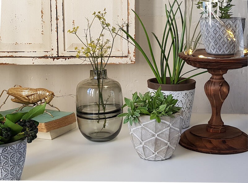 Cache-pot ciment motifs ananas H10.5  | Deco-Delight.com