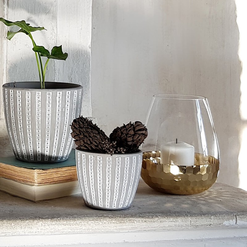 Cache-pot en céramique effet ciment  | Deco-Delight.com