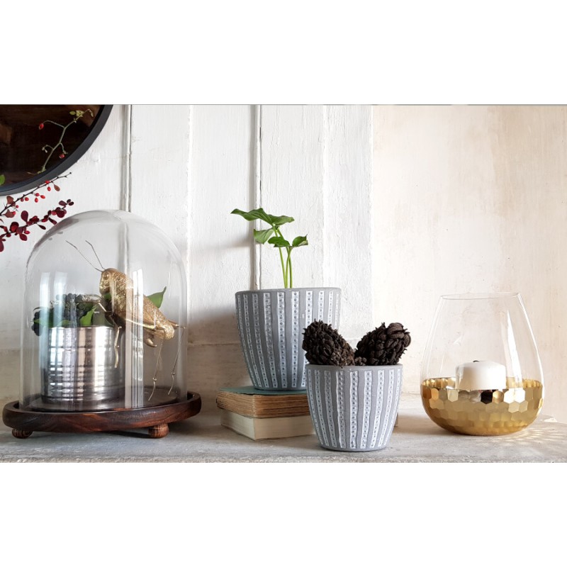 Cache-pot en céramique effet ciment  | Deco-Delight.com