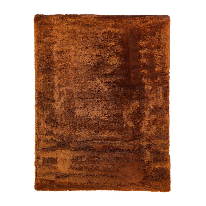 Tapis marron taupe effet fourrure 120x170 cm à poils longs.